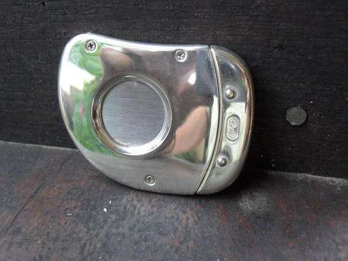 RATHER NICE SILVER PLATED (MARKED)  "BEAN" CIGAR CUTTER