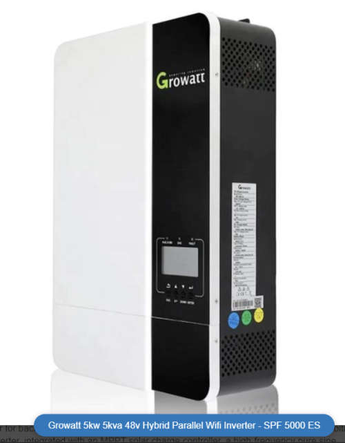 GROWATT 5KW INVERTER 48V SPF5000ES (INCL PARALLEL CARD + WIFI)