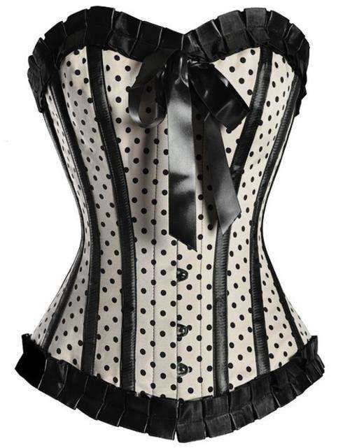 Retro White and black Polka Dot Corset