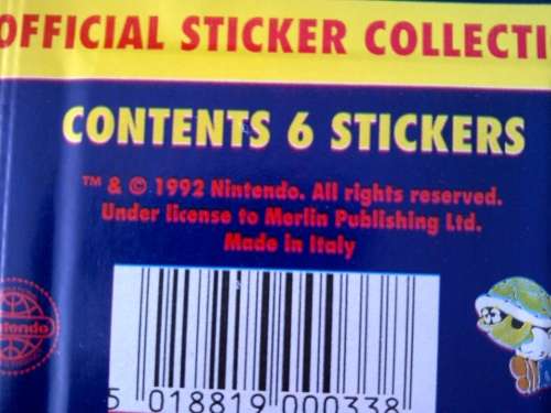 Nintendo Sticker pack 1992