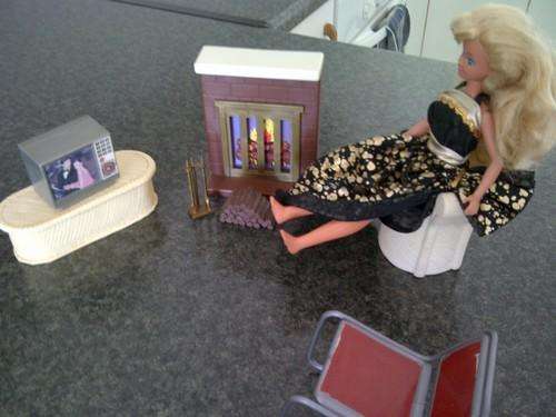 vintage barbie furniture set (meritus 1984) excludes doll, made in Hong Kong