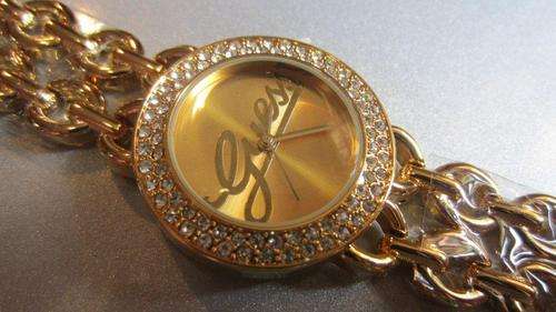 GUESS LADIES WATCH - GOLD ROUND DIAMOND FACE!!!