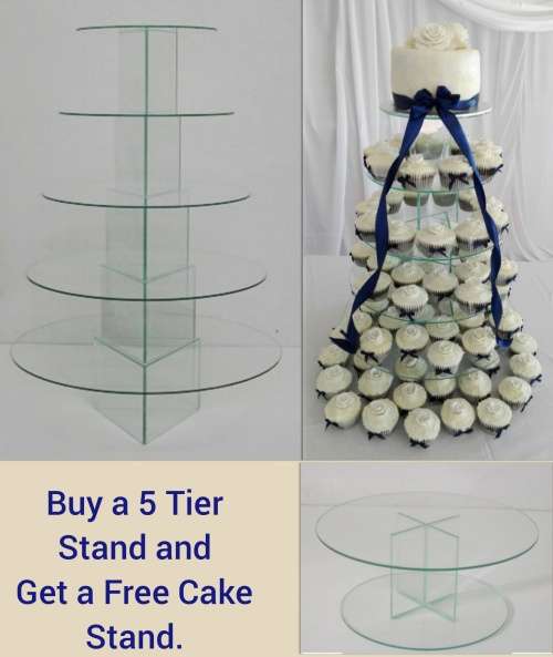 5 Tier Cake/Cupcake stand + FREE CAKE STAND (Please Read Description Before Ordering)