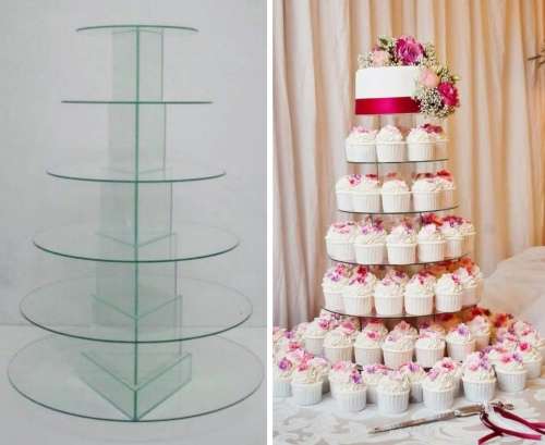 6 Tier Round Glass Cake/Cupcake Stand (Please Read Description Before Ordering)