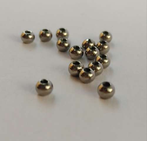 50 x Stainless Steel Spacer Beads, Round. 3mm x 2mm, hole 1mm