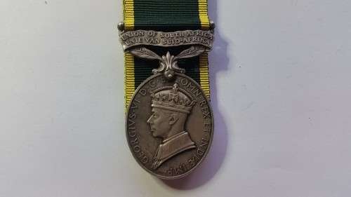 Efficiency medal with Union of SA clasp.