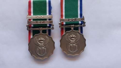 SANDF Service medals with clasps.
