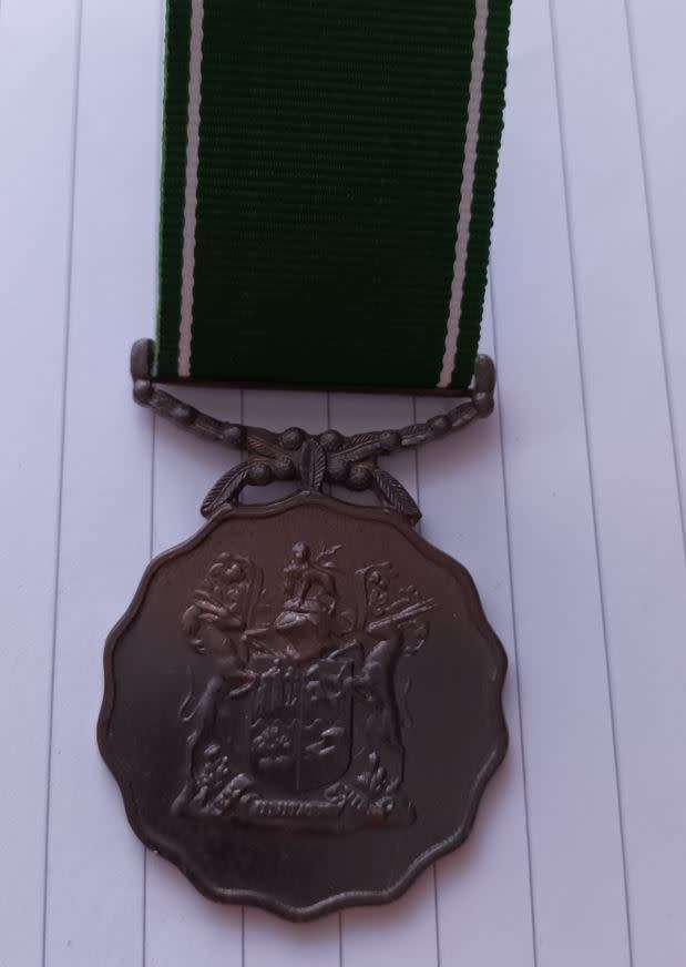 SADF Ten Year service medal - original, numbered