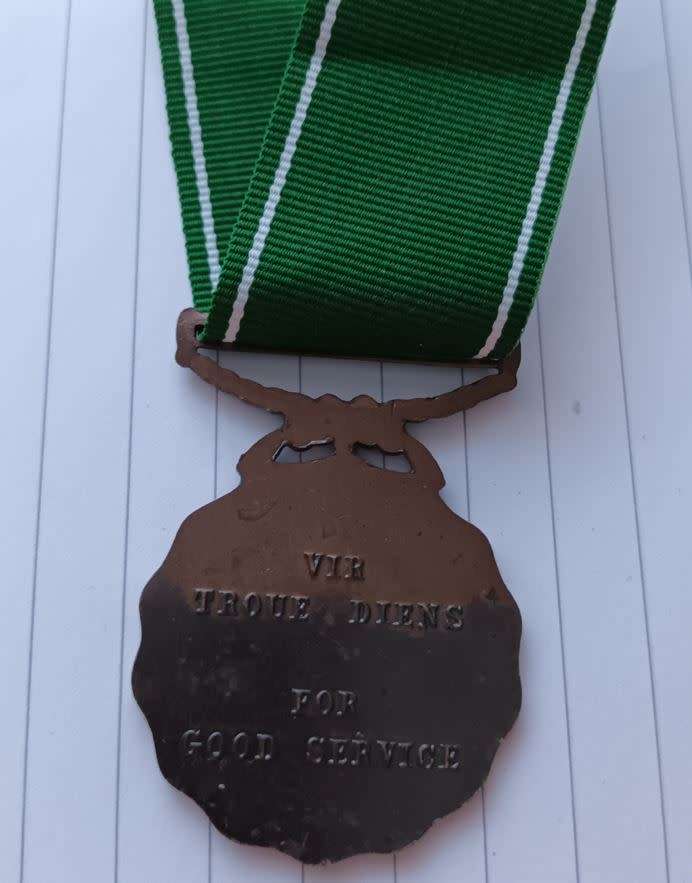 SADF Ten Year service medal - original, numbered