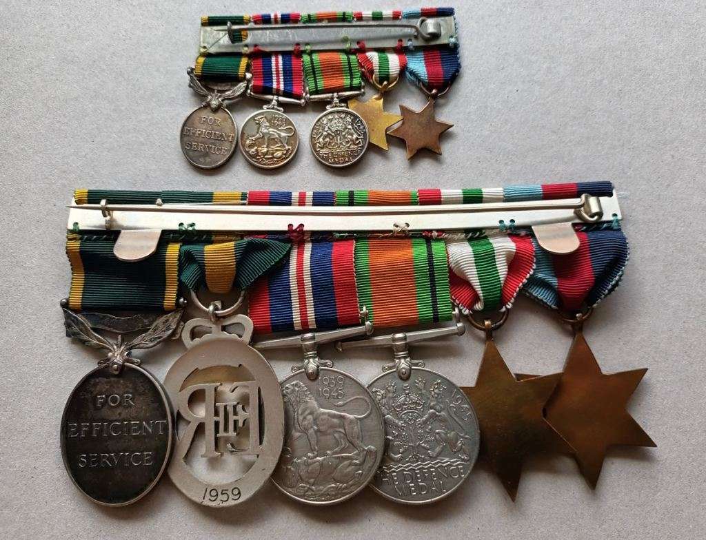 WW2 medal group - With both Officer`s & Other rank`s Efficiency medal