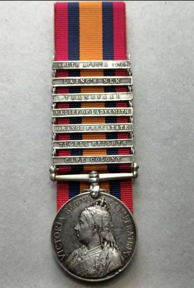 Boer War - QSA medal - Full size - Original - Thorneycrofts MI (7 confirmed clasps)