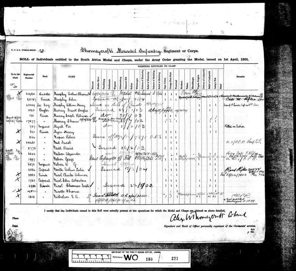Boer War - QSA medal - Full size - Original - Thorneycrofts MI (7 confirmed clasps)