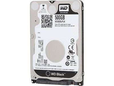 WD Black 500GB 2.5" Performance Laptop Hard Disk Drive - 7200 RPM SATA 6 Gb/s