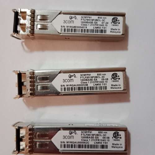 Transceiver Bulk lot with 3Com, Trendnet, Agilent. 1000 Base-T and Fibre Transcievers (44 Units)