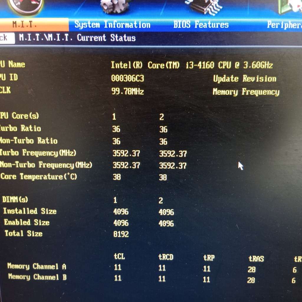 Intel i3-4160 3.6Ghz with Gigabyte GA-B85M-HD3  mainboard with 8GB DDR3 12800 Memory with FacePlate