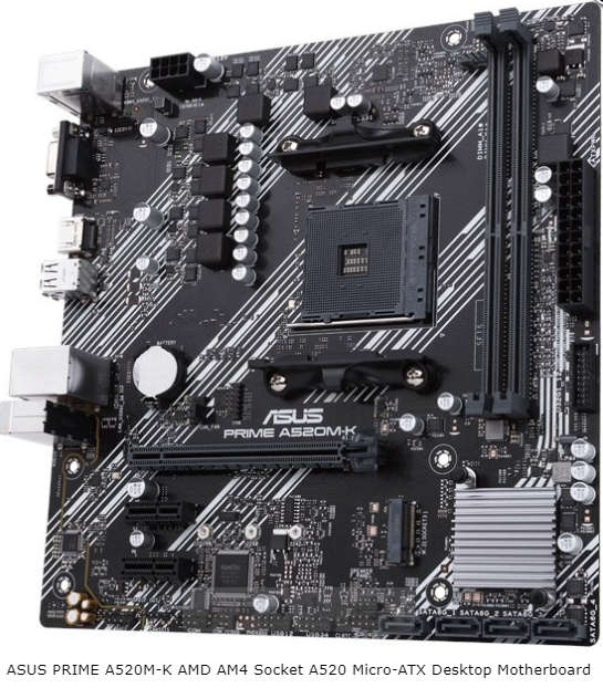 ASUS PRIME A520M-K AMD AM4 Socket A520 Micro-ATX Desktop Motherboard