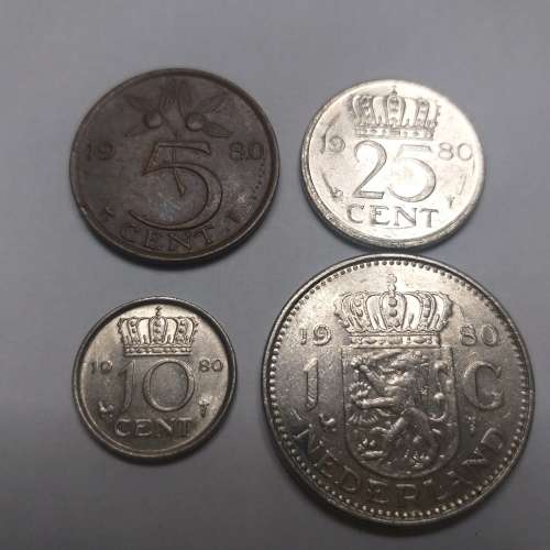 Netherlands: 4x Coins from 1980