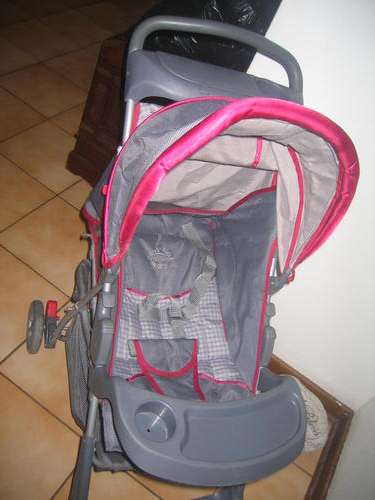 Baby Bus Grey and Red Pram