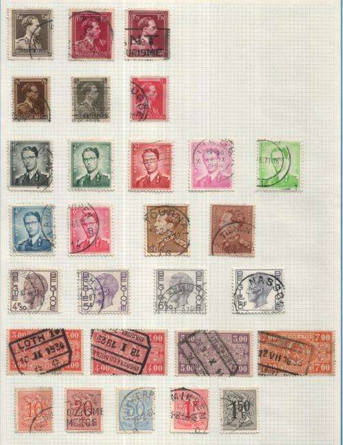 Album page of Stamps from Belgium (28 Stamps)