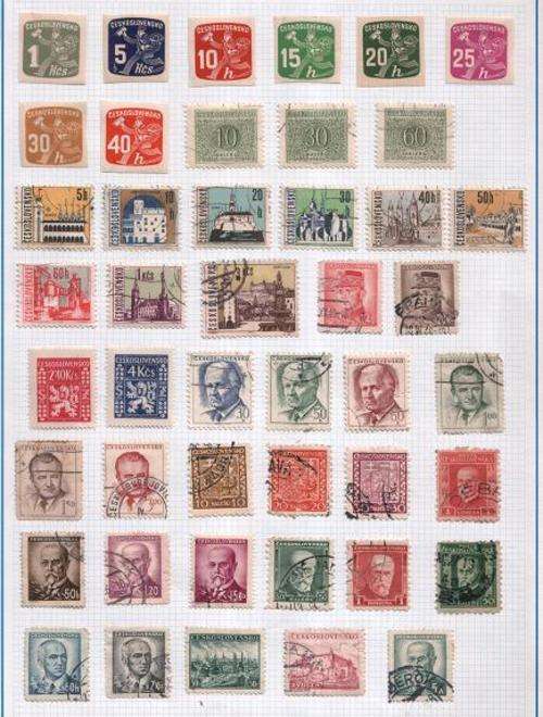Album page of Stamps from Czechososlovakia (45 Stamps)