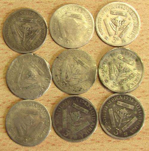 9x Tickys - poor quality but has silver value