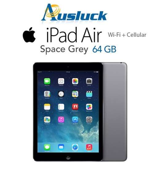 APPLE IPAD AIR | 64GB | 4G CELLULAR + WiFi | SPACE GREY | RETINA DISPLAY | MD793HC/A | LIKE NEW +BOX