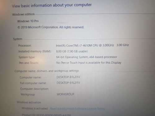 HP PROBOOK 650 | INTEL CORE i7-4610M | 8GB RAM | 500GB HDD | 15.6 FULL HD | WIN10 PRO