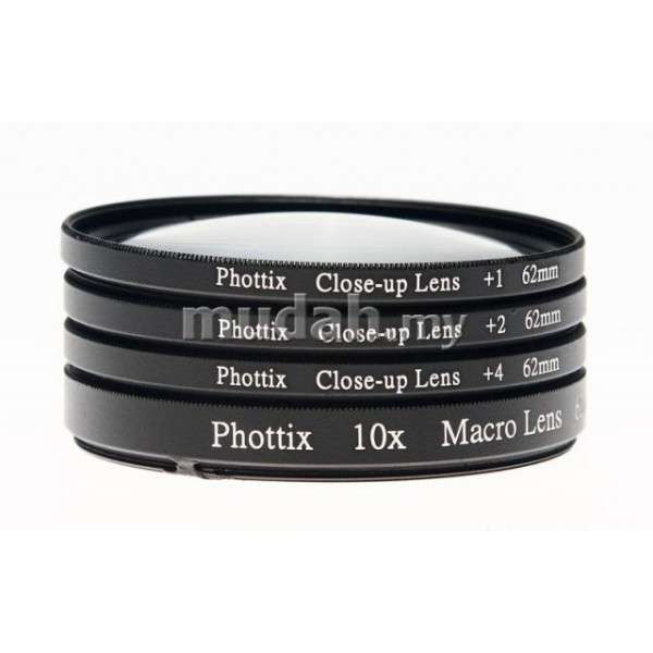 Phottix 1x 2x 4x 10x Macro Lens Filter 52mm
