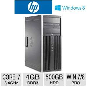 HP COMPAQ ELITE 8300 TOWER | INTEL CORE i7 @ 3.40GHz | 4 GB RAM | 500GB HDD | DVD | WIN7 PRO