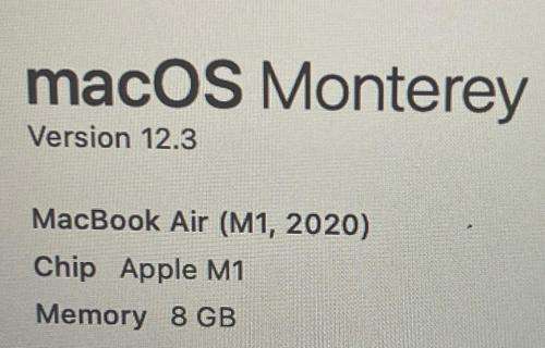 Apple MacBook Air (13-inch 2020) M1 Chip 8 core CPU 7 core GPU 8GB Memory 256GB SSD Space Grey