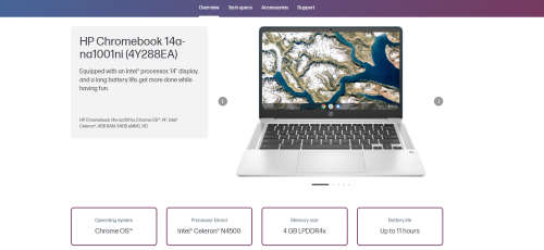 HP Chromebook 14 inch 14a-na1000 (323Q3AV) | 4GB RAM | 64GB SSD