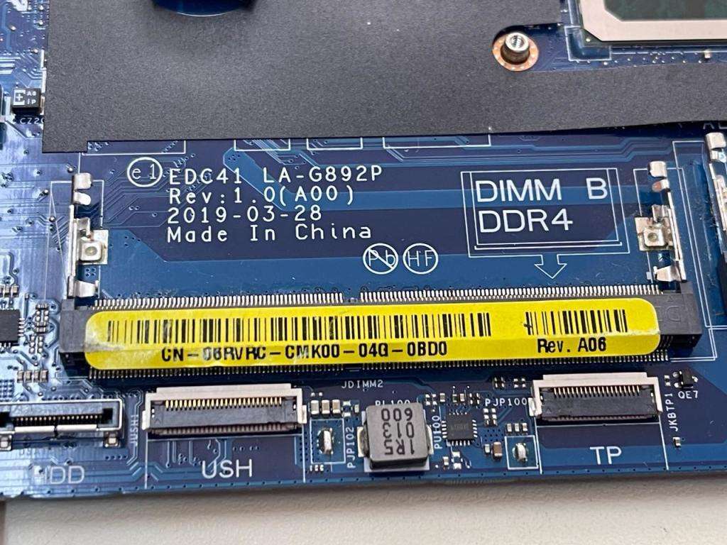 DELL LATITUDE 5400 MOTHERBOARD (INTEL CORE i7-8665 CPU) CN-06RVRC EDC41 LA-G892P SRF9W