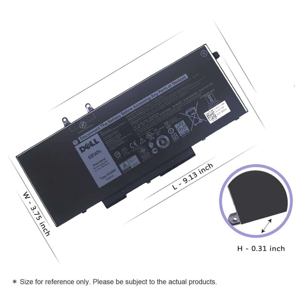 New Dell OEM Original Latitude 5501 / Precision 3541 4-Cell 68Wh Laptop Battery - 3HWPP