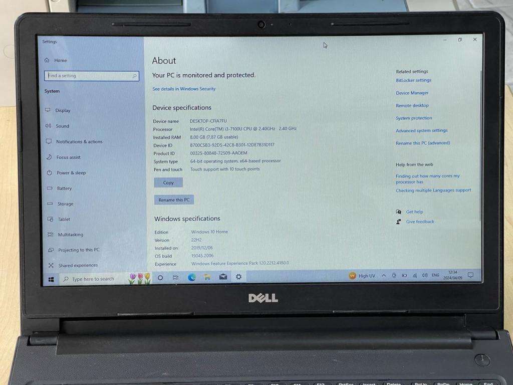 DELL INSPIRON 15 3000 | 7TH GEN CORE i3-7100U | 8GB RAM | 1TB HDD | 15.6 LED | WIN10