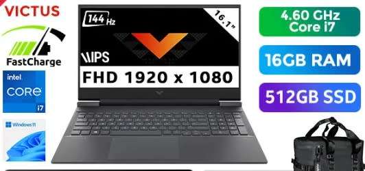 HP  VICTUS 16 GAMING | 4GB NVIDIA RTX 3050 Ti | 11th GEN CORE i7-11800H | 16GB RAM | 512GB SSD WIN11