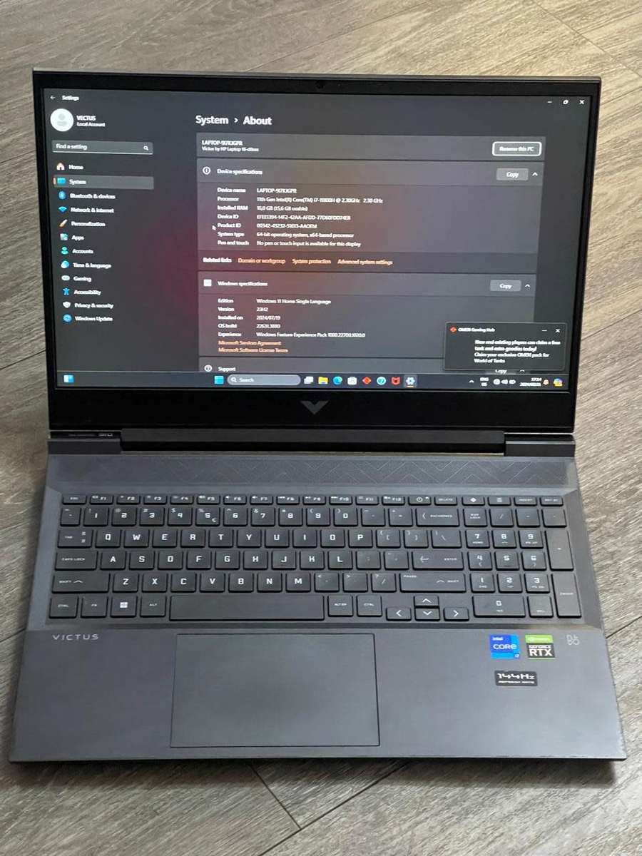 HP  VICTUS 16 GAMING | 4GB NVIDIA RTX 3050 Ti | 11th GEN CORE i7-11800H | 16GB RAM | 512GB SSD WIN11