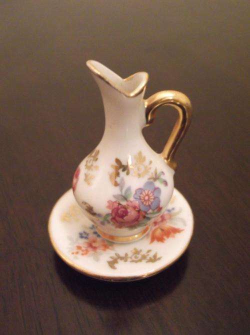 ***Limoges*** Mini Pretty Ornamental Limoges Jug and Saucer