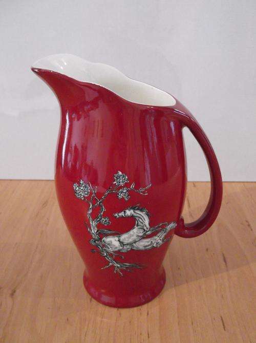 Stunning Crown Devon Fieldings Jug, Red Lustre "Pegasus"