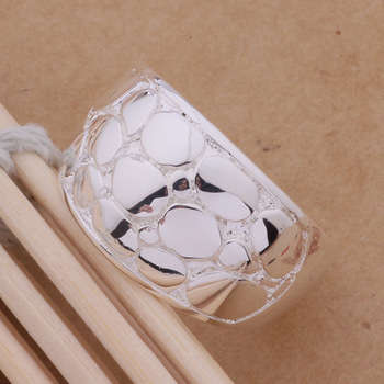 SILVER PLATED SNAKE PRINT RING---8