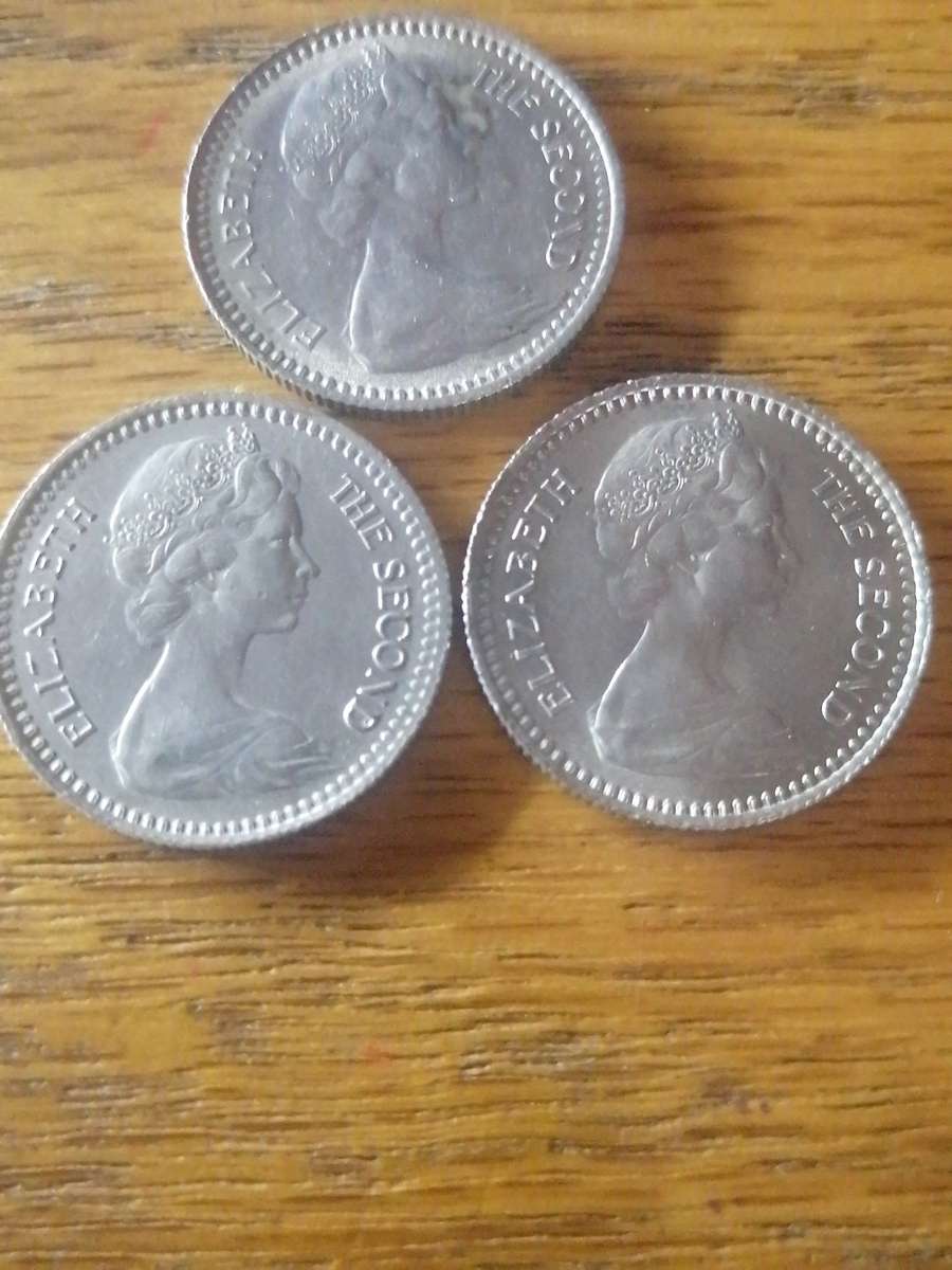 1964 Rhodesia 1 shilling/10c coin x 3