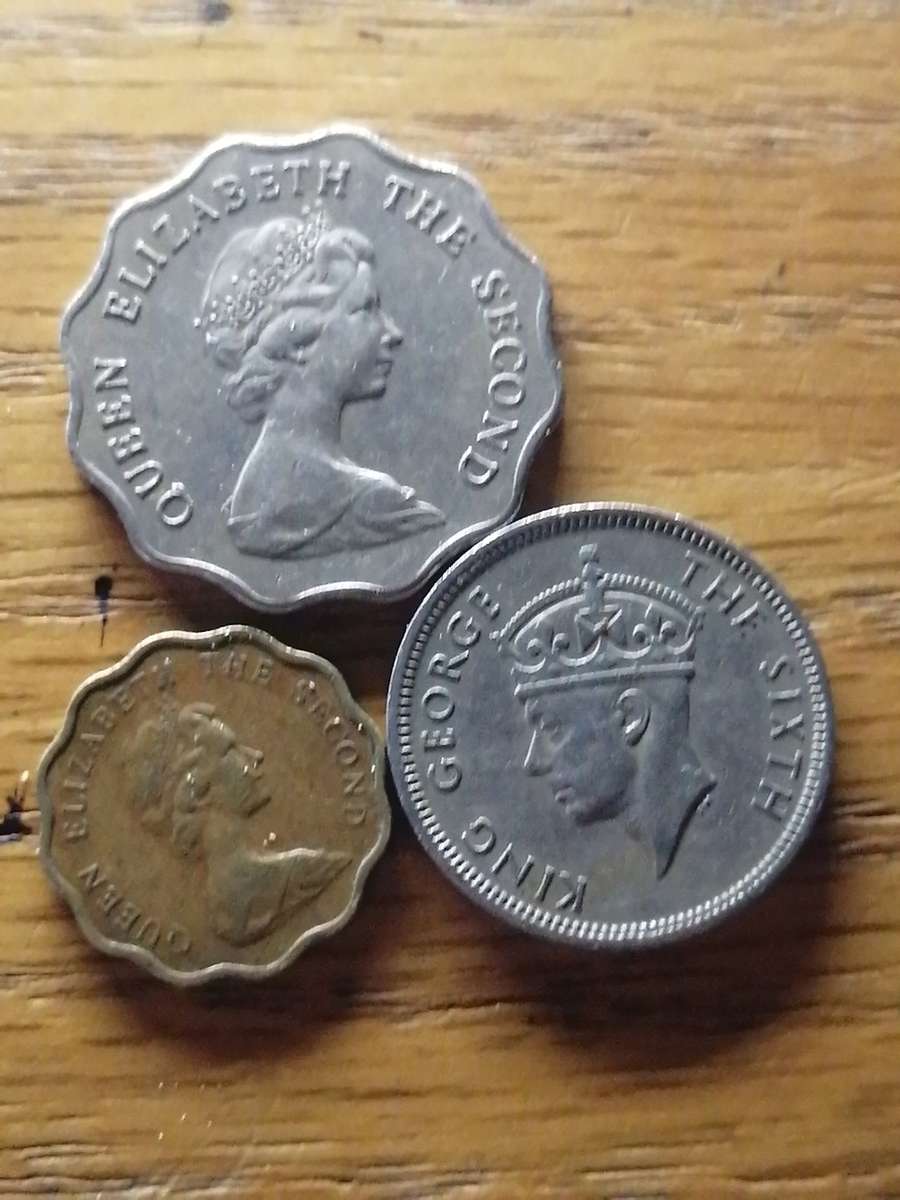 1975 $2 & 20 cent. 1951 50 cent Hong Kong