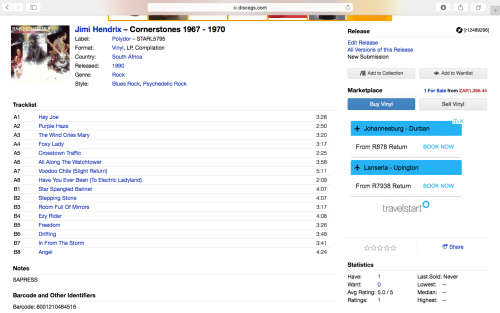JIMI HENDRIX - CORNERSTONE