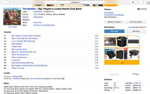 THE BEATLES - SGT. PEPPER'S LONELY HEARTS CLUB BAND