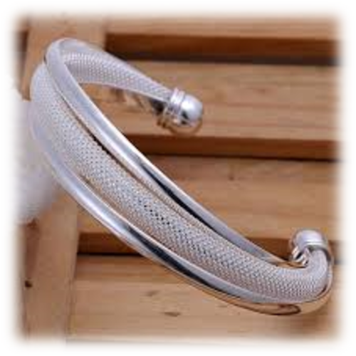925 silver hypotenuse mesh bangle
