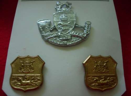 SOUTH AFRICA - DURBAN LIGHT INFANTRY CAP & COLLAR BADGES