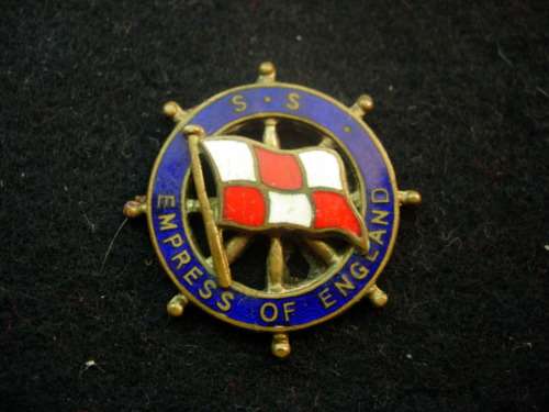 S.S. EMPRESS OF ENGLAND - BADGE