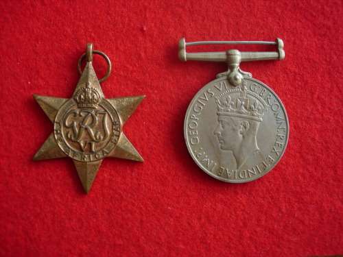 WW2 PAIR OF MEDALS - NAMED