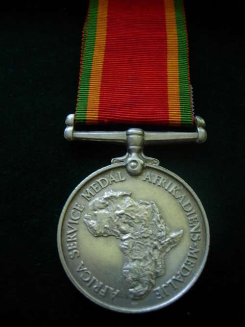 AFRICA SERVICE MEDAL - 107695 R. V. DOYLE