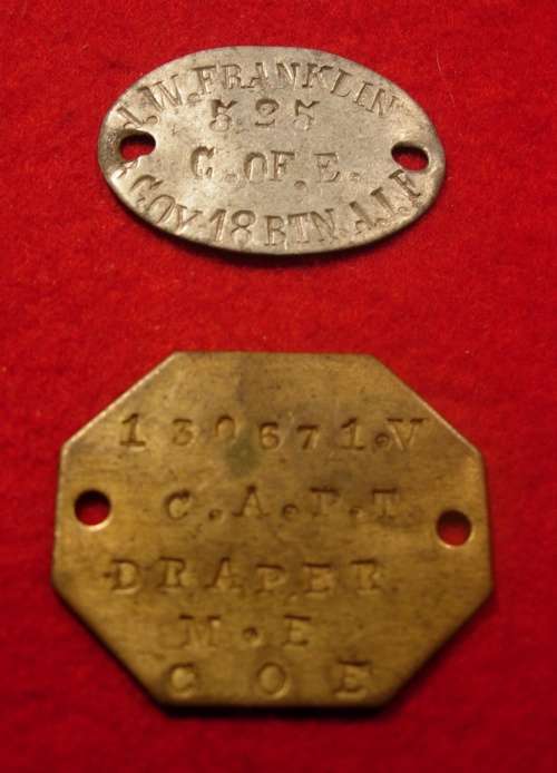WW1 IDENTITY DISCS x 2