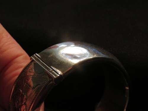 VINTAGE SILVER WITH GOLD OVERLAY WAX FILLED BANGLE - CIRCA 1940